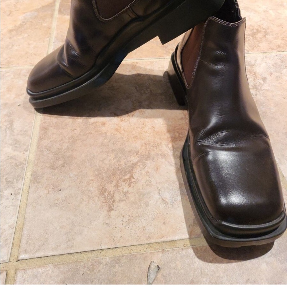 Prada Men Brown Chelsea Leather Ankle Boots Size 7.5  Retail $1190 - Picture 3 of 16